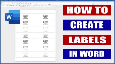 creating label templates in word